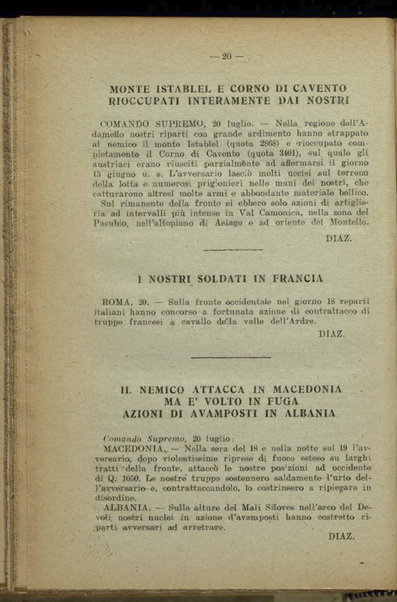 Il diario della nostra guerra : bollettini ufficiali dell'esercito e della marina